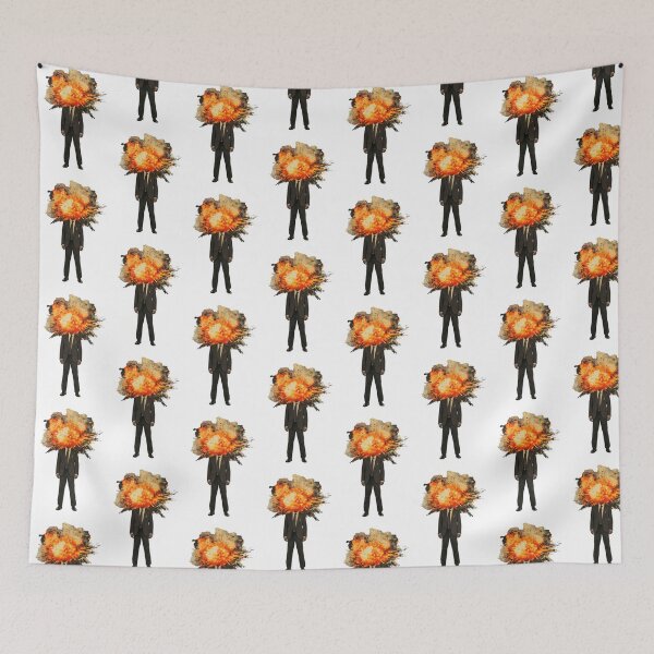 Item preview, Exploding Head Businessman – Surreal Burnout Art Sticker designed and sold by PIXEL POP DESIGNS - Beyond the Norm!.