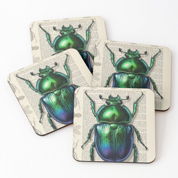 Item preview, Vintage Iridescent Beetle – Brilliant Entomological Art designed and sold by HeyHas.