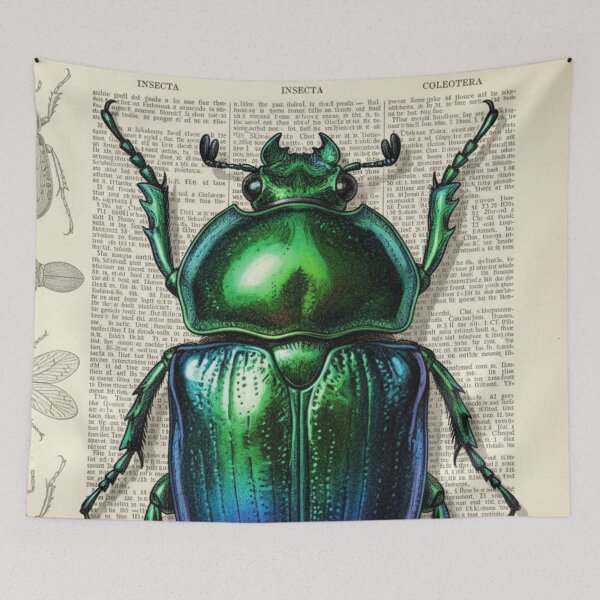 Item preview, Vintage Iridescent Beetle – Brilliant Entomological Art designed and sold by HeyHas.