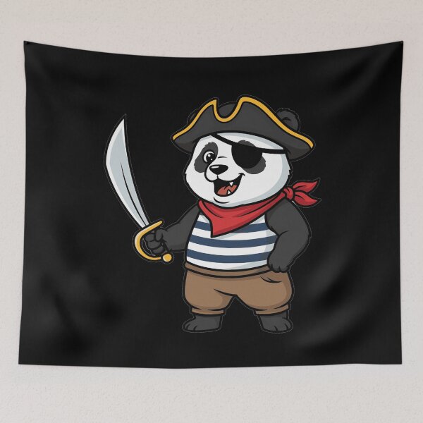 Item preview, Cute Pirate Panda Cartoon with Sword designed and sold by k3rstman1.