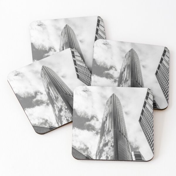 Item preview, Glass Skyscraper Looking Up Black and White City Architecture designed and sold by MDCCo.