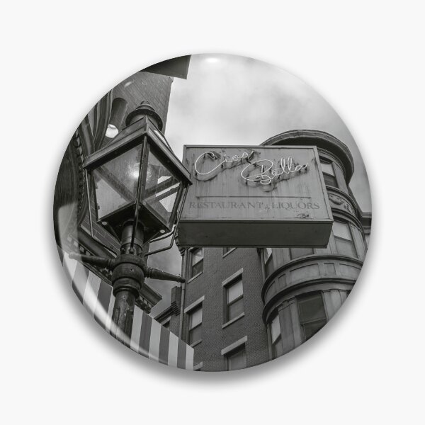 Item preview, Boston North End Gas Lamp Street Scene Black and White designed and sold by MDCCo.