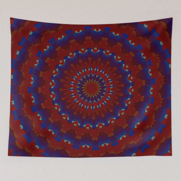 Item preview, Red and Blue Radial Pattern Design designed and sold by IntelliMindDesigns.