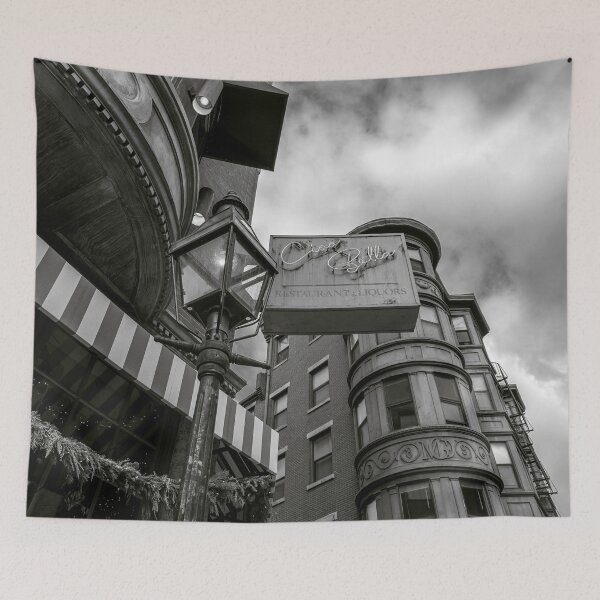 Item preview, Boston North End Gas Lamp Street Scene Black and White designed and sold by MDCCo.
