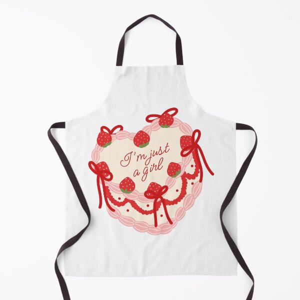 Item preview, I'm Just A Girl Vintage Strawberry Heart Cake designed and sold by lulifilu.