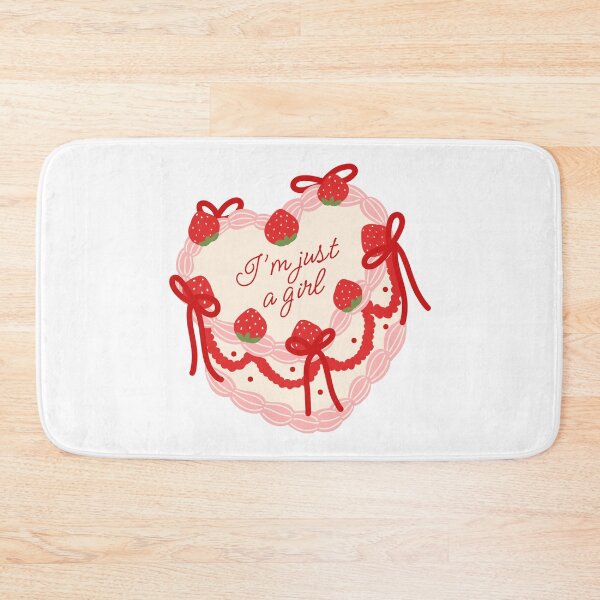 Item preview, I'm Just A Girl Vintage Strawberry Heart Cake designed and sold by lulifilu.