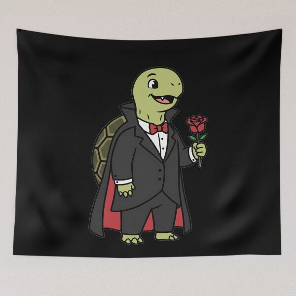 Item preview, Cute Vampire Turtle Dracula with Red Rose designed and sold by k3rstman1.