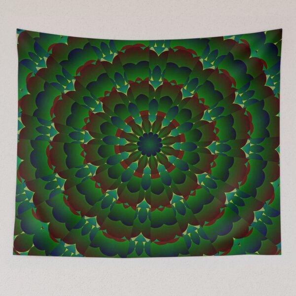 Item preview, Green and Red Radial Pattern Design designed and sold by IntelliMindDesigns.