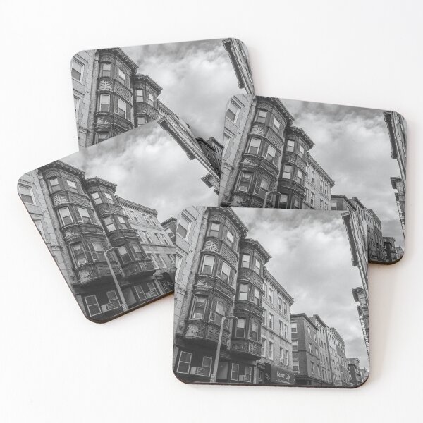 Item preview,  Boston Brownstone Buildings Black and White Street Photography designed and sold by MDCCo.
