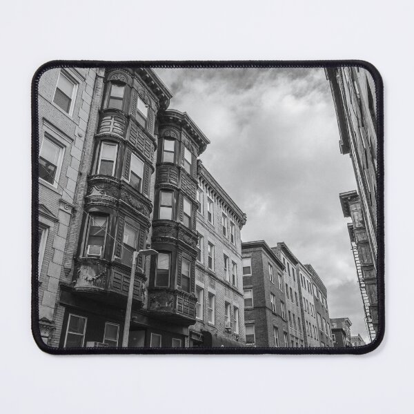 Item preview, Boston Brownstone Buildings Black and White Street Photography designed and sold by MDCCo.