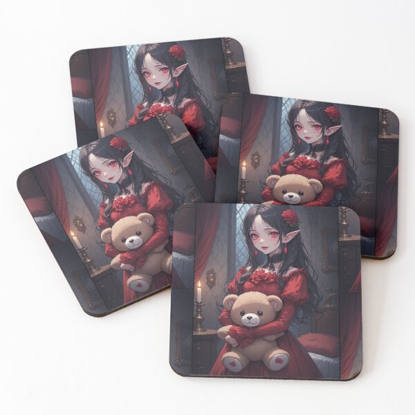 Item preview, Vampire girl and teddy bear designed and sold by ArtsJulian.