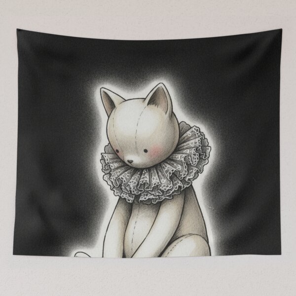 Item preview, Shy Plush Kitten – Soft and Mysterious Aesthetic designed and sold by HeyHas.