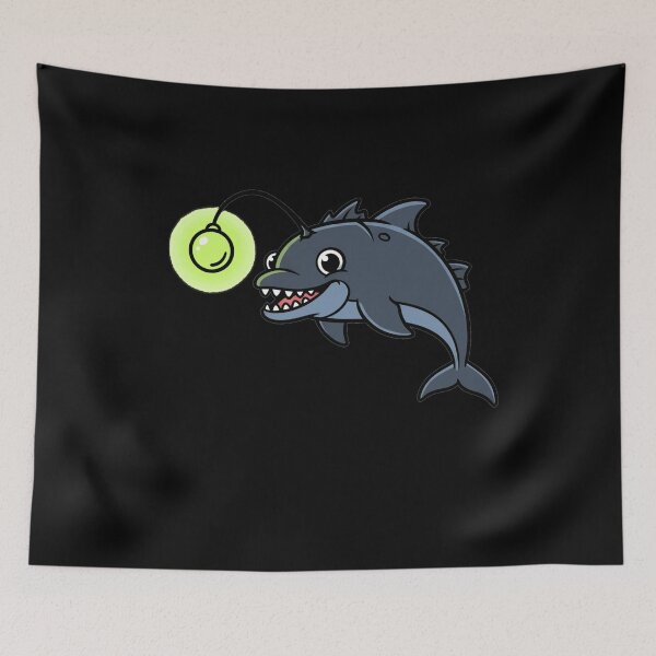 Item preview, Cartoon Dolphin Anglerfish Deep Sea Creature designed and sold by k3rstman1.