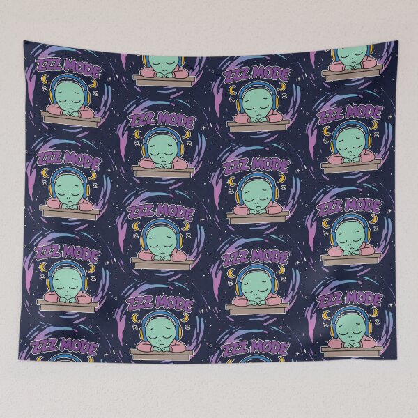 Item preview, ZZZ MODE Sleepy Alien Kawaii Cartoon designed and sold by Taridesign.