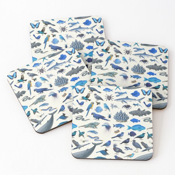 Item preview, Wild World in Blue Retro Wildlife Identification Chart designed and sold by kakarikihill.