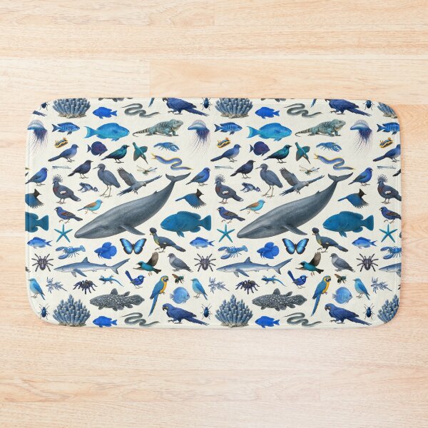 Item preview, Wild World in Blue Retro Wildlife Identification Chart designed and sold by kakarikihill.