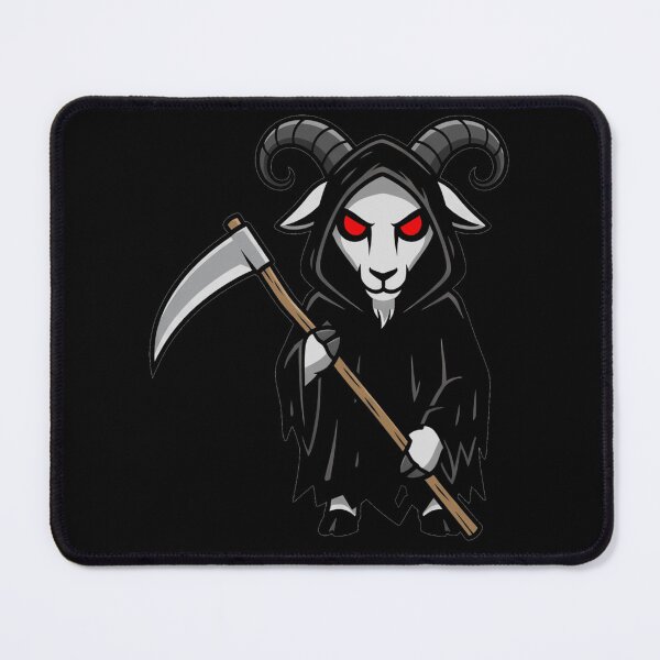 Item preview, Spooky Cartoon Goat Grim Reaper Death Scythe designed and sold by k3rstman1.