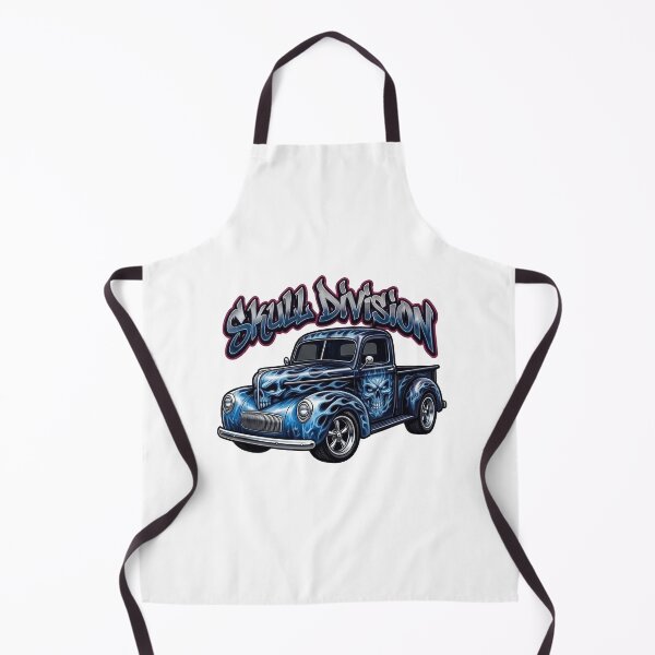 Item preview, Skull Division Blue Flame Hot Rod Truck - Badass Vintage Pick-up Art designed and sold by SasquatchTrail.