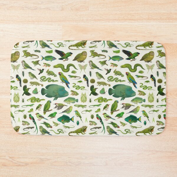 Item preview, Wild World in Green Retro Wildlife Identification Chart designed and sold by kakarikihill.