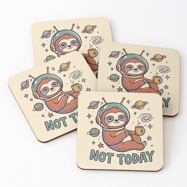 Item preview, Not Today Lazy Sloth Astronaut in Space designed and sold by LUWAKKA.