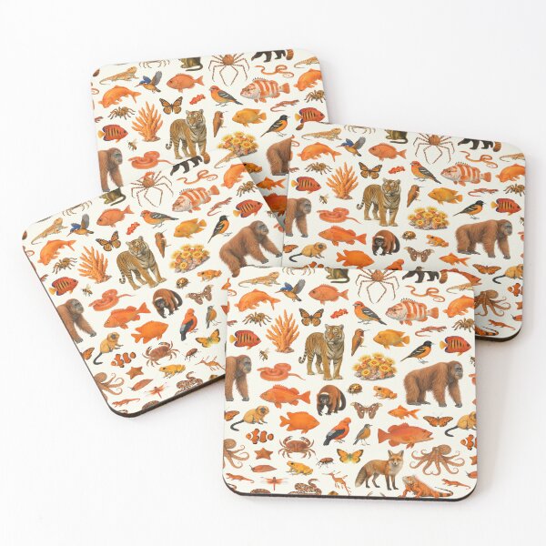 Item preview, Wild World in Orange Retro Wildlife Identification Chart designed and sold by kakarikihill.