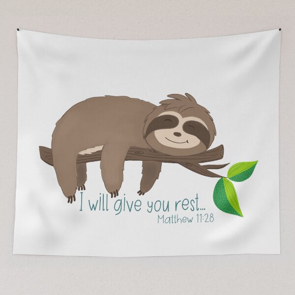 Item preview, Jesus Gives Rest Sloth designed and sold by Willow & Grace Designs.