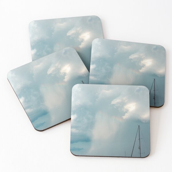 Item preview, Iridescent Cloud Rainbow Sailboat Mast Sky Photography designed and sold by MDCCo.