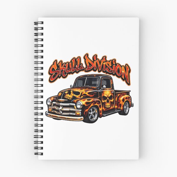 Item preview, Skull Division Orange Fire Hot Rod - Vintage Custom Pickup Truck Art designed and sold by SasquatchTrail.
