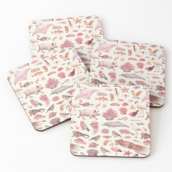 Item preview, Wild World in Pink Retro Wildlife Identification Chart designed and sold by kakarikihill.
