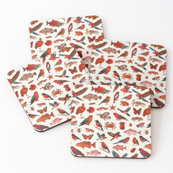 Item preview, Wild World in Red Retro Wildlife Identification Chart designed and sold by kakarikihill.