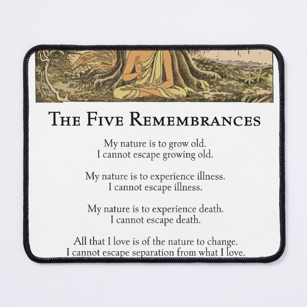 Item preview, The Five Remembrances with Reproduction of Meditation Buddha designed and sold by TheMurphyGirl.