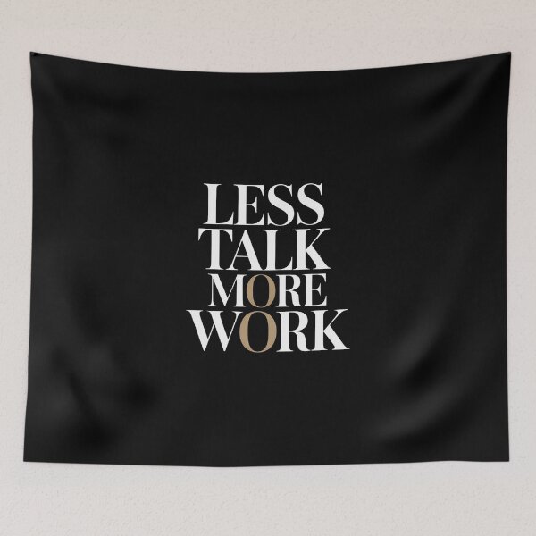 Item preview, Less Talk More Work – Premium Motivational Typography Design designed and sold by EvolusionPro.