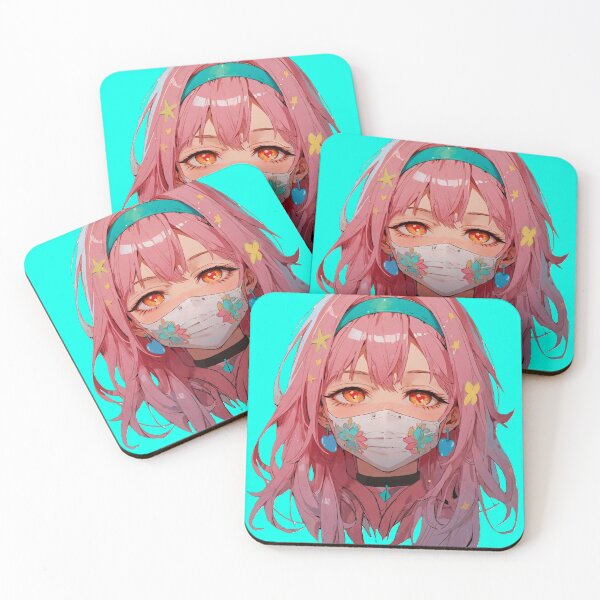 Item preview, Cute Anime Girl Mask Sticker Aesthetic designed and sold by OFFFACE.