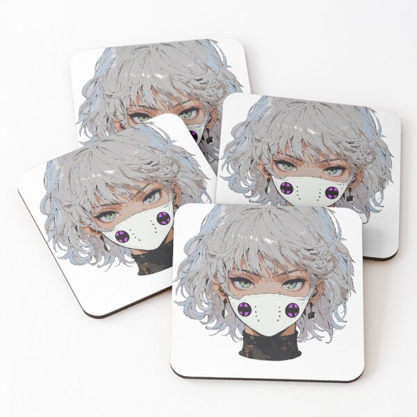 Item preview, Cool Anime Girl Mask Sticker Minimal Aesthetic designed and sold by OFFFACE.