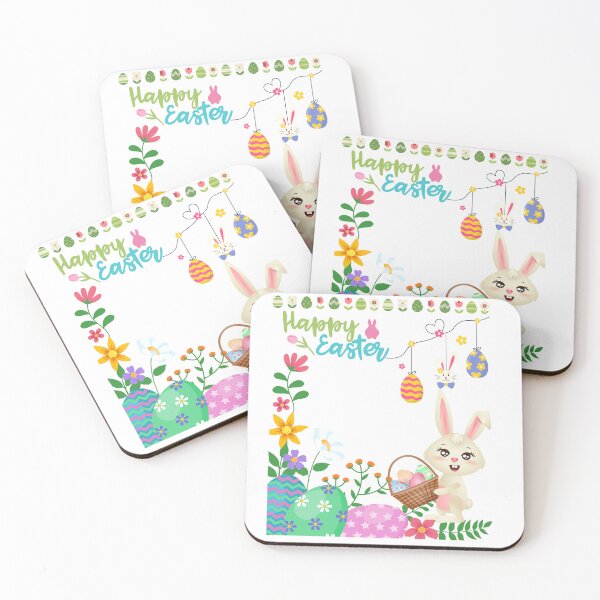Item preview, Cute Easter Bunny with flowers and eggs designed and sold by FunSticky14.