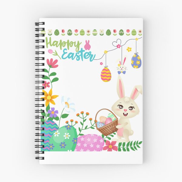 Item preview, Cute Easter Bunny with flowers and eggs designed and sold by FunSticky14.