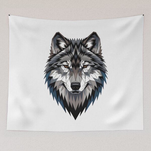 Item preview, Geometric Wolf Head Abstract Polygon Art designed and sold by Zanigold.