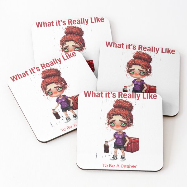 Item preview, What It’s Really Like: To Be A Dasher | Rainy Delivery Driver Chibi designed and sold by ArtisticDesignsbyLinda.