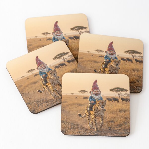 Item preview, Gnome Rides a Cheetah on the Serengeti designed and sold by Tridentulus.