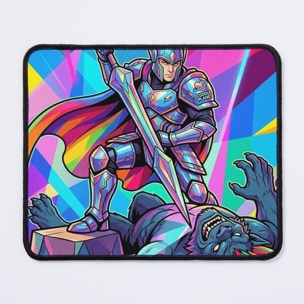 Item preview, Cuddle Planet Knight – Cosmic Warrior vs Rainbow Troll Art designed and sold by Black Infinite Worlds.