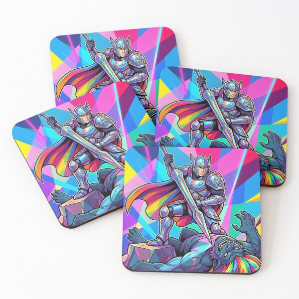 Item preview, Cuddle Planet Knight – Cosmic Warrior vs Rainbow Troll Art designed and sold by Black Infinite Worlds.