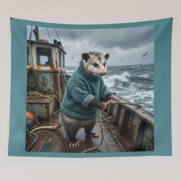 Item preview, Possum Battles the North Sea designed and sold by Tridentulus.