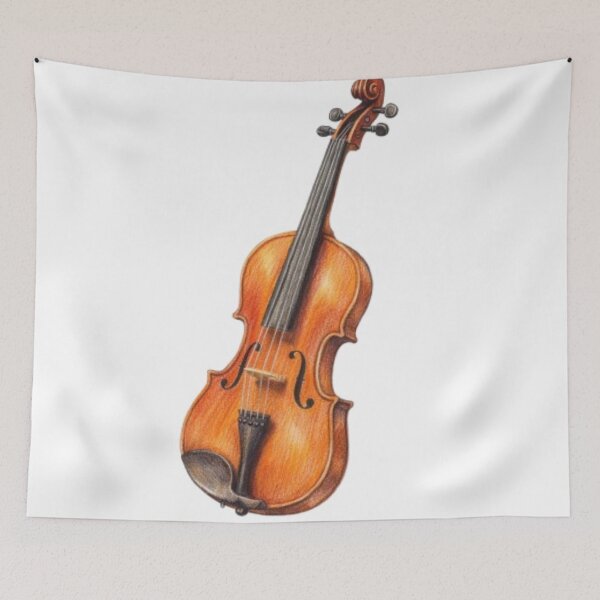 Aperçu de l'œuvre Illustration élégante de violon vintage pour les mélomanes créée et vendue par BlairWynne.
