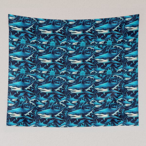 Item preview, Deep Sea Shark Frenzy - Oceanic Predator Pattern designed and sold by edstorebeaches.
