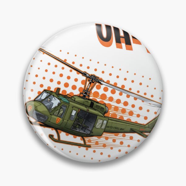 Artikelvorschau, Legendärer Lift: Retro-Illustration eines UH-1H Huey-Hubschraubers entworfen und verkauft von fleetofaircraft.