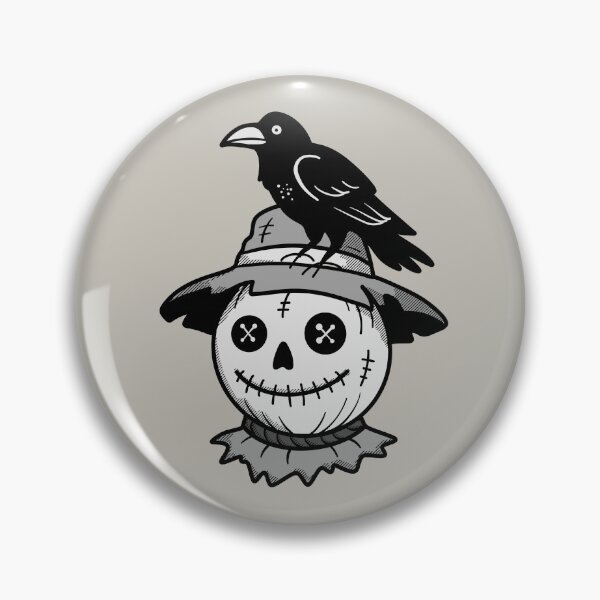 Item preview, Creepy Scarecrow with Crow – Minimal Halloween Skull Design designed and sold by homework store.