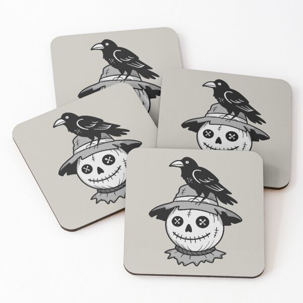 Item preview, Creepy Scarecrow with Crow – Minimal Halloween Skull Design designed and sold by homework store.