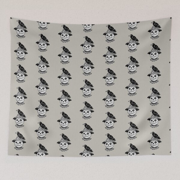 Item preview, Creepy Scarecrow with Crow – Minimal Halloween Skull Design designed and sold by homework store.