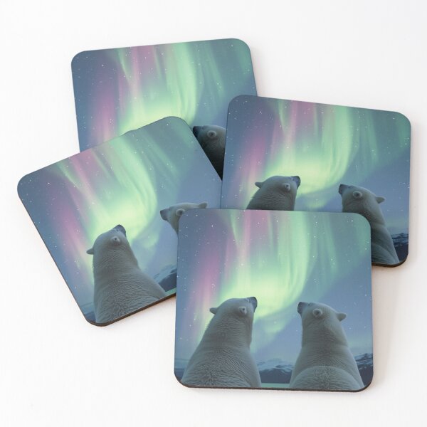 Item preview, Polar Soulmates under Northern Lights - Aurora Borealis Art designed and sold by DirectorOwl.