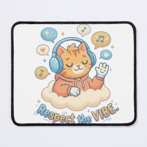 Item preview, Respect the Vibe Cat on Cloud designed and sold by Avant Gifts.